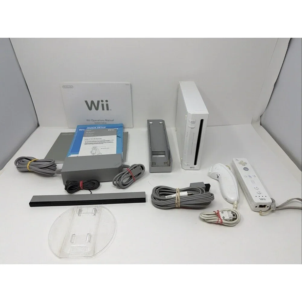 Nintendo Wii RVL-001 White Console Gamecube Compatibility Tested Works bundle